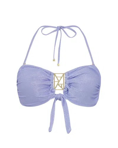 Leyla Maya Women's Purple Kate Bandeau Bikini Top - Lilac In Blue