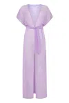 Leyla Maya Women's Purple Sophia Sheer Long Beach Dress - Lavender Breeze In Purple