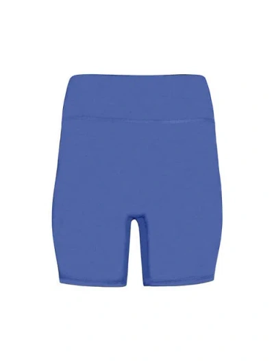 Lezat Ada Organic Cotton Bike Short With Seam In Blue
