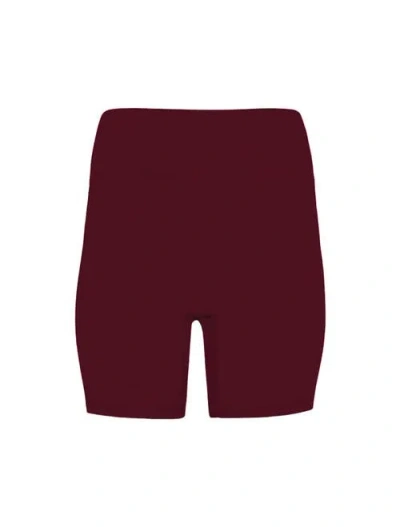 Lezat Ada Organic Cotton Bike Short With Seam In Burgundy