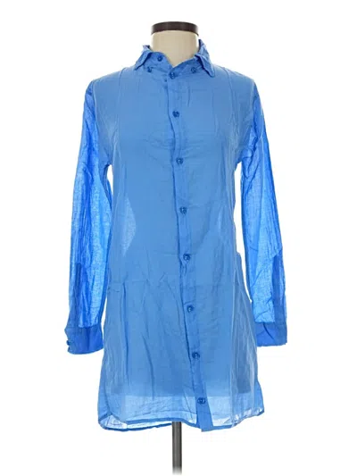 Pre-owned Lezat Long Sleeve Button Down Shirt In Blue