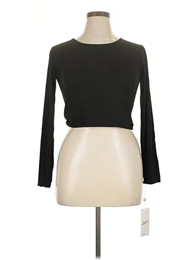 Pre-owned Lezat Long Sleeve Top Black Boatneck Tops