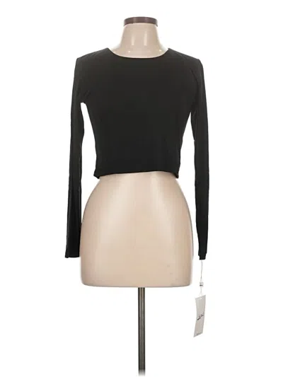 Pre-owned Lezat Long Sleeve Top Black Keyhole Neckline Tops