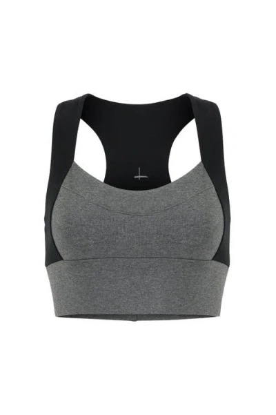 Lezat Neda Colorblock Organic Cotton Bra Top In Gray