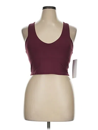 Pre-owned Lezat Sleeveless Top Burgundy Halter Neckline Tops