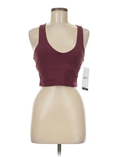 Pre-owned Lezat Sleeveless Top Burgundy Halter Neckline Tops