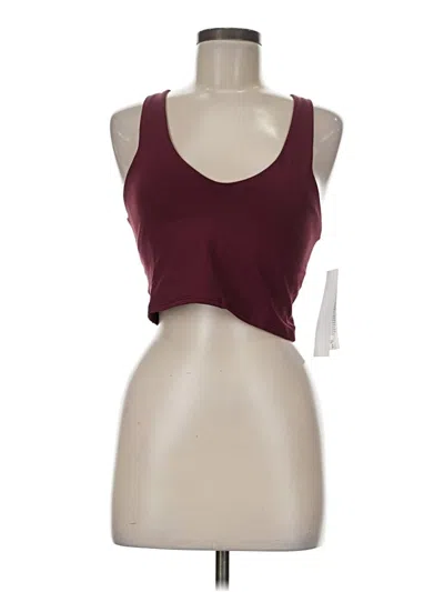 Pre-owned Lezat Sleeveless Top Burgundy Scoop Neck Tops