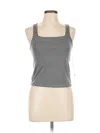 Lezat Tank Top Gray Halter Neckline Tops In Gray