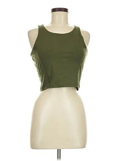 Pre-owned Lezat Tank Top Green Halter Neckline Tops