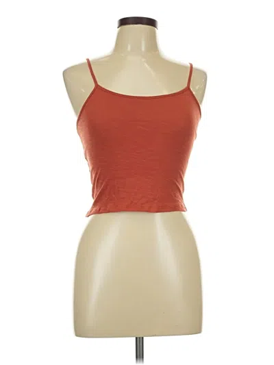Pre-owned Lezat Tank Top Orange Halter Neckline Tops