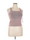 Lezat Tank Top Pink Halter Neckline Tops In Pink