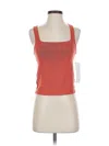Lezat Tank Top Orange Square Neckline Tops In Red