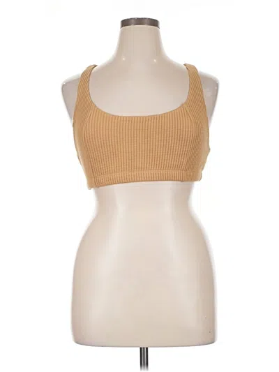 Pre-owned Lezat Tank Top Tan Halter Neckline Tops