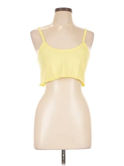 Pre-owned Lezat Tank Top Yellow Halter Neckline Tops
