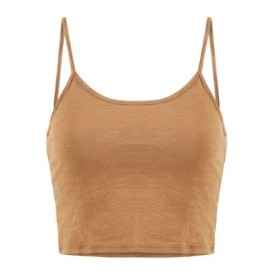 Lezat Tegan Organic Cotton Cami Tank In Brown