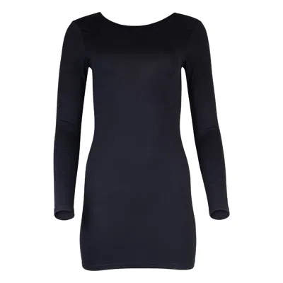 Lezat Women's Jenna Long Sleeve Open Back Cotton Mini Dress - Black