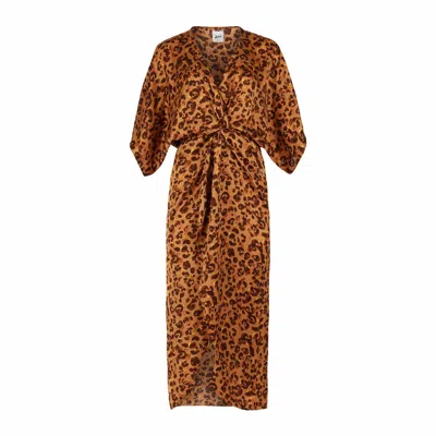 Lezat Women's Joey Maxi Dress - Caramel Leopard In Brown