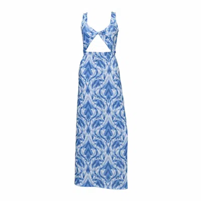 Lezat Women's Krista Twist Dress - Blue Ikat