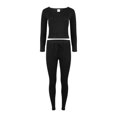 Lezat Women's Miranda Cozy Sweater Hoodie & Legging Set Black