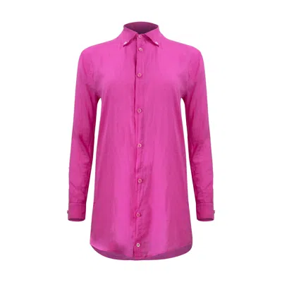 Lezat Women's Naomi Linen Tunic Blouse - Pink Aster