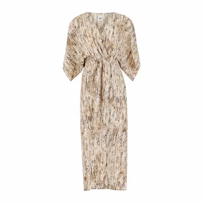 Lezat Women's Neutrals Joey Maxi Dress - Ecru Snake In Beige