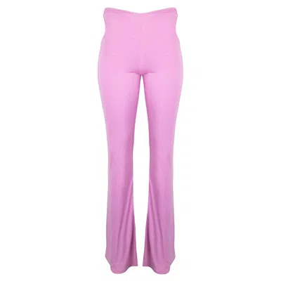 Lezat Runa Modal Side Cut-out Pant In Pink/purple