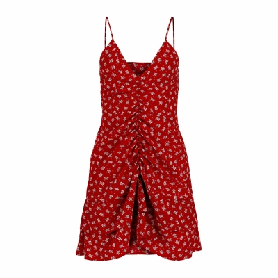 Lezat Women's Roxie Draped Dress - Red Disty