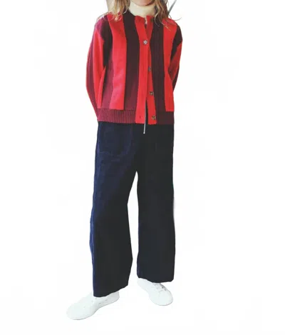Lf Markey Ace Cardigan In Burgundy Stripe In Multi