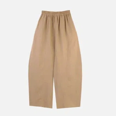 Lf Markey Basic Linen Trouser Stone In Brown