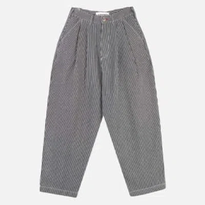 Lf Markey Mega Trousers Indigo Stripe In Gray