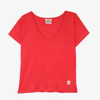 Lf Markey Raspberry Square Cut Tee T-shirt In Red