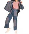 Lf Markey Wilder Wide Leg Trouser In Blue In Blue