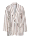 Lfdl La Fabbrica Del Lino Woman Blazer Beige Size L Linen, Cotton In Beige