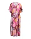 Lfdl La Fabbrica Del Lino Midi Dresses In Pink