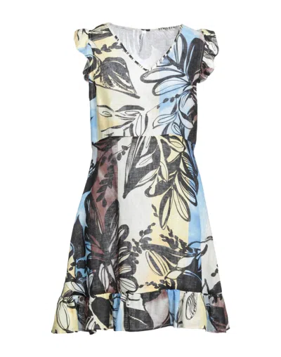 Lfdl La Fabbrica Del Lino Short Dresses In Blue