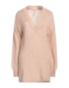 Lfdl La Fabbrica Della Lana Woman Sweater Light Brown Size Xl Acrylic, Polyamide, Mohair Wool In Beige
