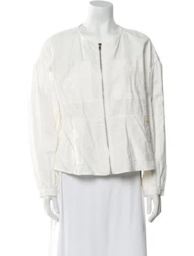 Pre-owned L.f.markey Crew Neck Long Sleeve Button-up Top W/ Tags In White