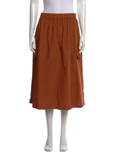 Pre-owned L.f.markey Midi Length Skirt In Orange