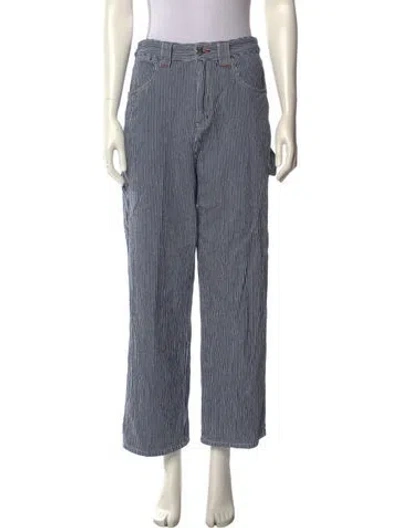 Pre-owned L.f.markey Striped Wide Leg Pants In Blue