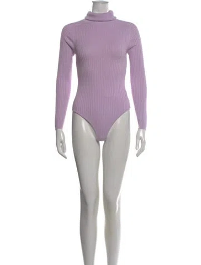 Pre-owned L.f.markey Turtleneck Long Sleeve Bodysuit In Purple