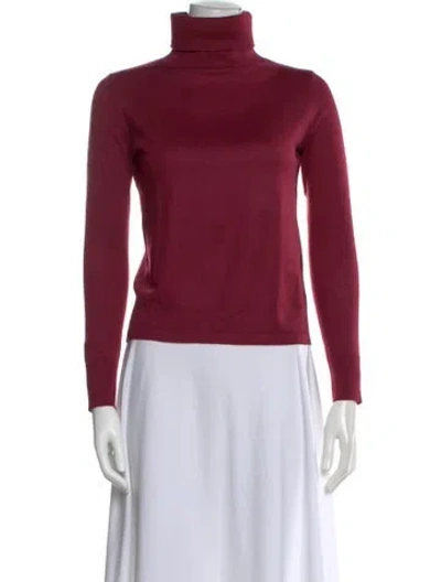 Pre-owned L.f.markey Turtleneck Long Sleeve Top In Burgundy