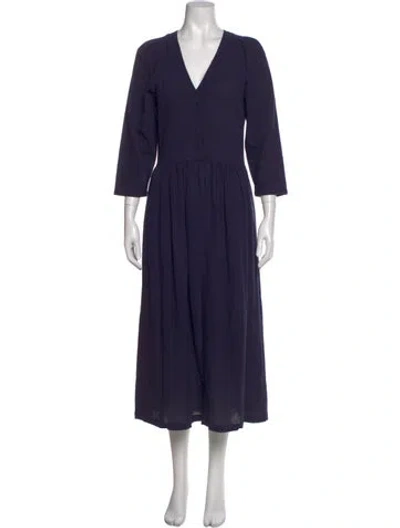 Pre-owned L.f.markey V-neck Long Dress In Blue