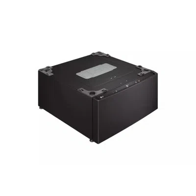 Lg 27" Sidekick, Pedestal Washer, Smooth Black In Black Steel