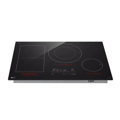 Lg 30" Induction Cooktop, 4 Elements, White Backlit, Red Bar, Bridge, Thinq®, Black Ceramic