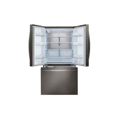 Lg 36" Wide, 27 Cu Ft. 3 Door French Door, C/depth Refrigerator With Internal Water Dispenser, Printpro In Black Stainless Steel