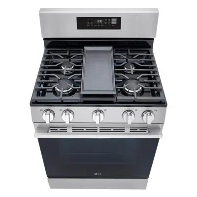 Lg 6.3 Cu. Ft. Gas Single Smart Oven Range With Air Fry, Probake Convection And Premium Handle In Stainless Steel