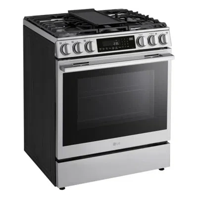 Lg 6.3 Cu Ft Smart Gas Slide-in Range With Instaview, Probake Convection, And Air Fry In Stainless Steel