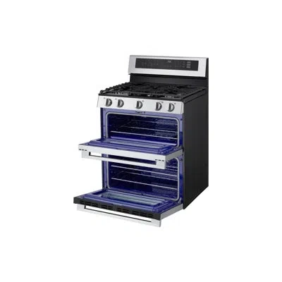 Lg 6.9 Cu. Ft. Smart Gas Double Oven Freestanding Range With Probake Convection®, Air Fry & Air Sous Vi In Stainless Steel