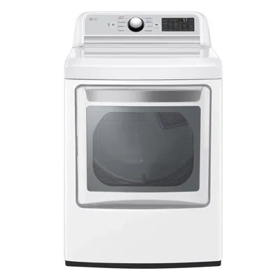 Lg 7.3 Cu. Ft. Ultra Large Capacity Smart Wi-fi Enabled Rear Control Electric Dryer With Easyload Door In White
