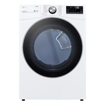 Lg 7.4 Cu. Ft. Ultra Large Capacity Smart Wi-fi Enabled Front Load Electric Dryer With Turbosteam And B In White